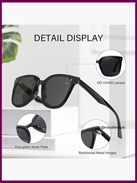 Retro Oversized Square Sunglasses UV400 Protection TR90 Material main image 6
